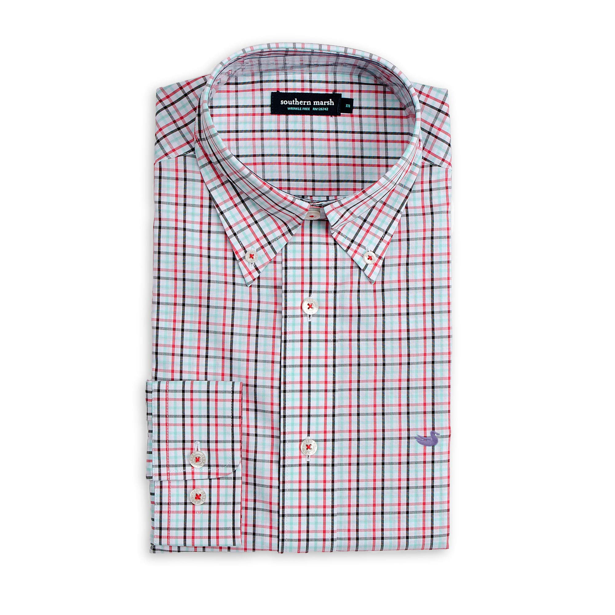 Southern Marsh Nottoway Check Dress Shirt for Men - Wrinkle Free, Comfortable & Stylish Oxford Cotton Button Down Shirt for Office, Business & Formal Occasions