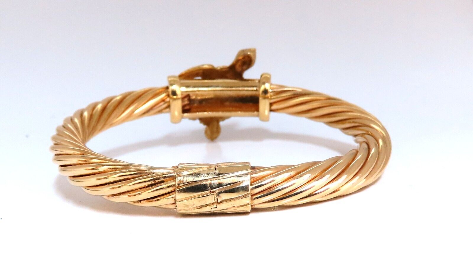 14kt Gold Turtle Candy Cane Twist Bangle Bracelet - Elegant Jewelry Gift for Women, Perfect for Christmas, Birthdays & Everyday Wear