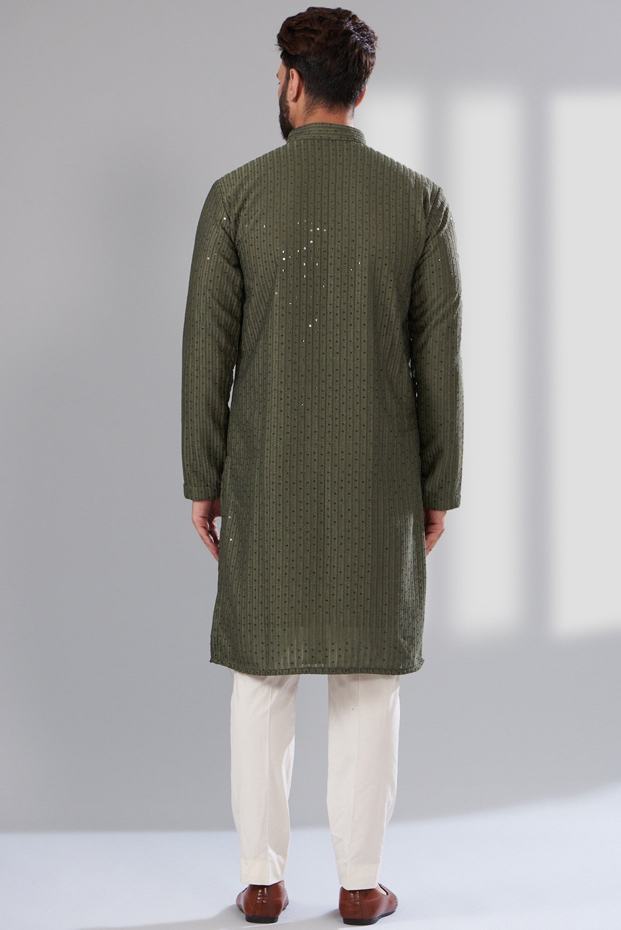 Mehndi Green Chikankari Kurta - Traditional Indian Embroidered Tunic Top for Women | Perfect for Festivals, Weddings & Ethnic Occasions