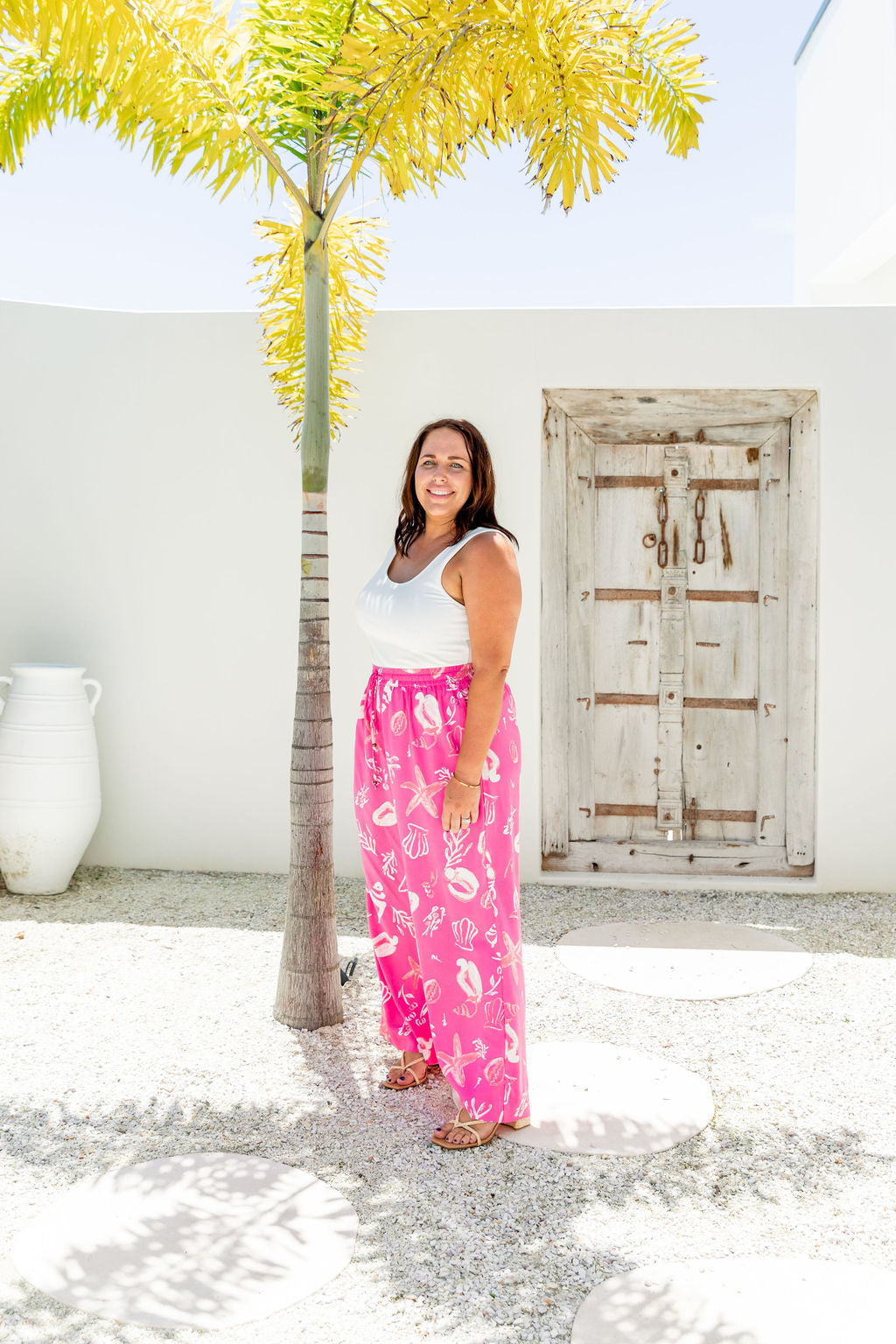 Gina Women's High-Waisted Yoga Pants with Ocean Life Print - Perfect for Yoga, Gym, and Casual Wear