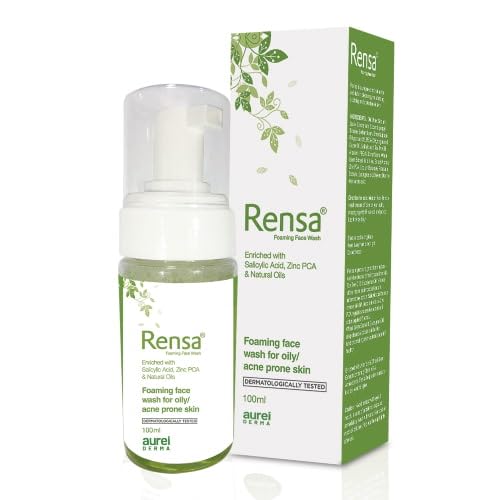COSMOSHINE Rensa Foaming Face Wash 100ml - Gentle Cleanser for Acne & Oily Skin - Daily Facial Cleanser for Men & Women - Perfect for Morning & Night Skincare Routine