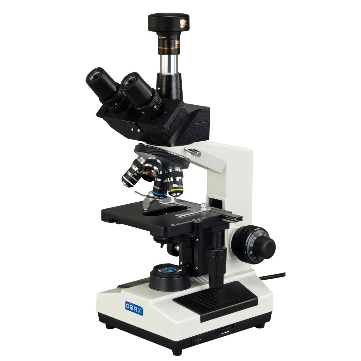 OMAX 40X-2500X Trinocular Compound LED Microscope with 5MP Digital Camera for Lab Research, Biology Studies & Scientific Exploration | Professional-Grade Microscopy for Education, Medical Analysis & Industrial Inspection