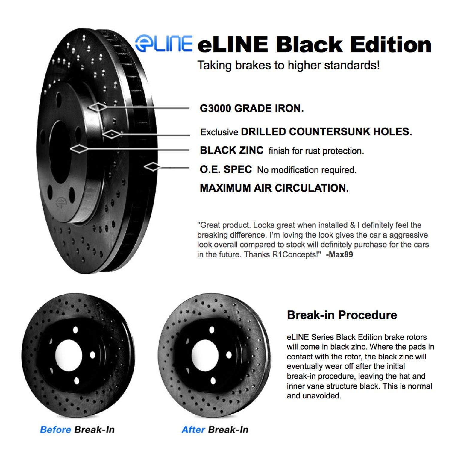 R1 Concepts Premium Front & Rear Brake Kit with Ceramic Pads & Rotors - Compatible with 1988 Nissan Maxima | Enhanced Stopping Power for Daily Commuting & Highway Driving