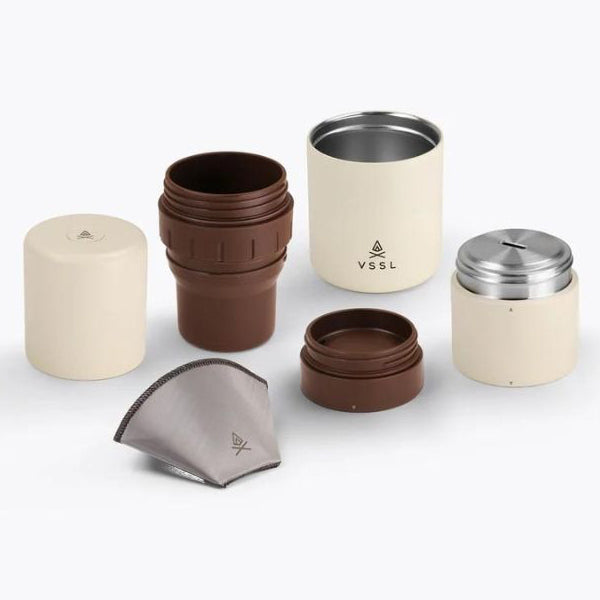 Premium VSSL Java Nest Pour Over Coffee Kit - Portable Drip Brewer for Camping, Travel & Home Brewing