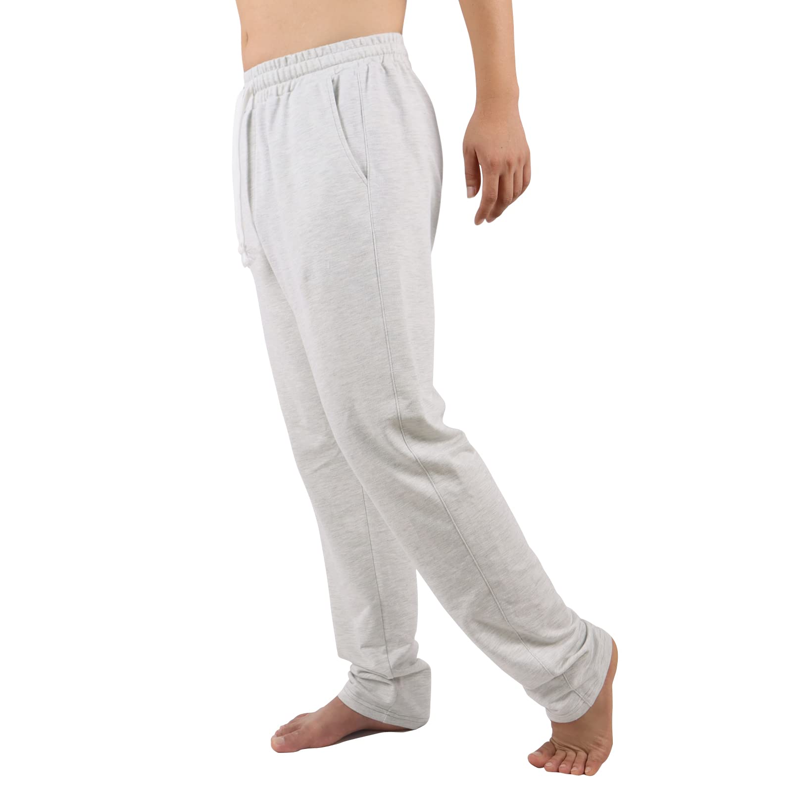 AMY COULEE Men's Cotton Athletic Pants - Breathable Open Bottom Running Sweatpants, Straight Leg Casual Joggers with Pockets for Gym, Workout & Lounge Wear