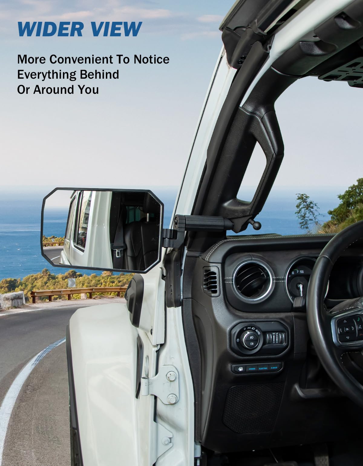 JOYTUTUS Red Side Mirrors for Jeep Wrangler JL & Gladiator JT (2018-2023) - Wide View Ball Adapter, Anti-Vibration Design, Patented - Not Compatible with 2024 Wrangler JL | Off-Road Driving, Trail Riding, Jeep Upgrades