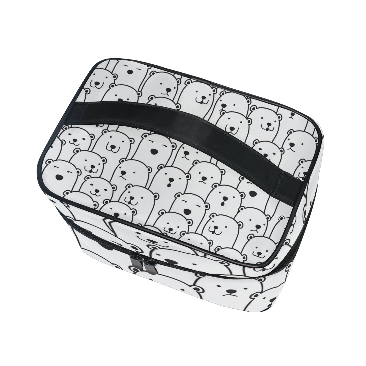 Cute Polar Bear Cosmetic Bag for Women - Waterproof Travel Makeup Train Case & Storage Organizer - Perfect for Travel, Gym, and Daily Essentials