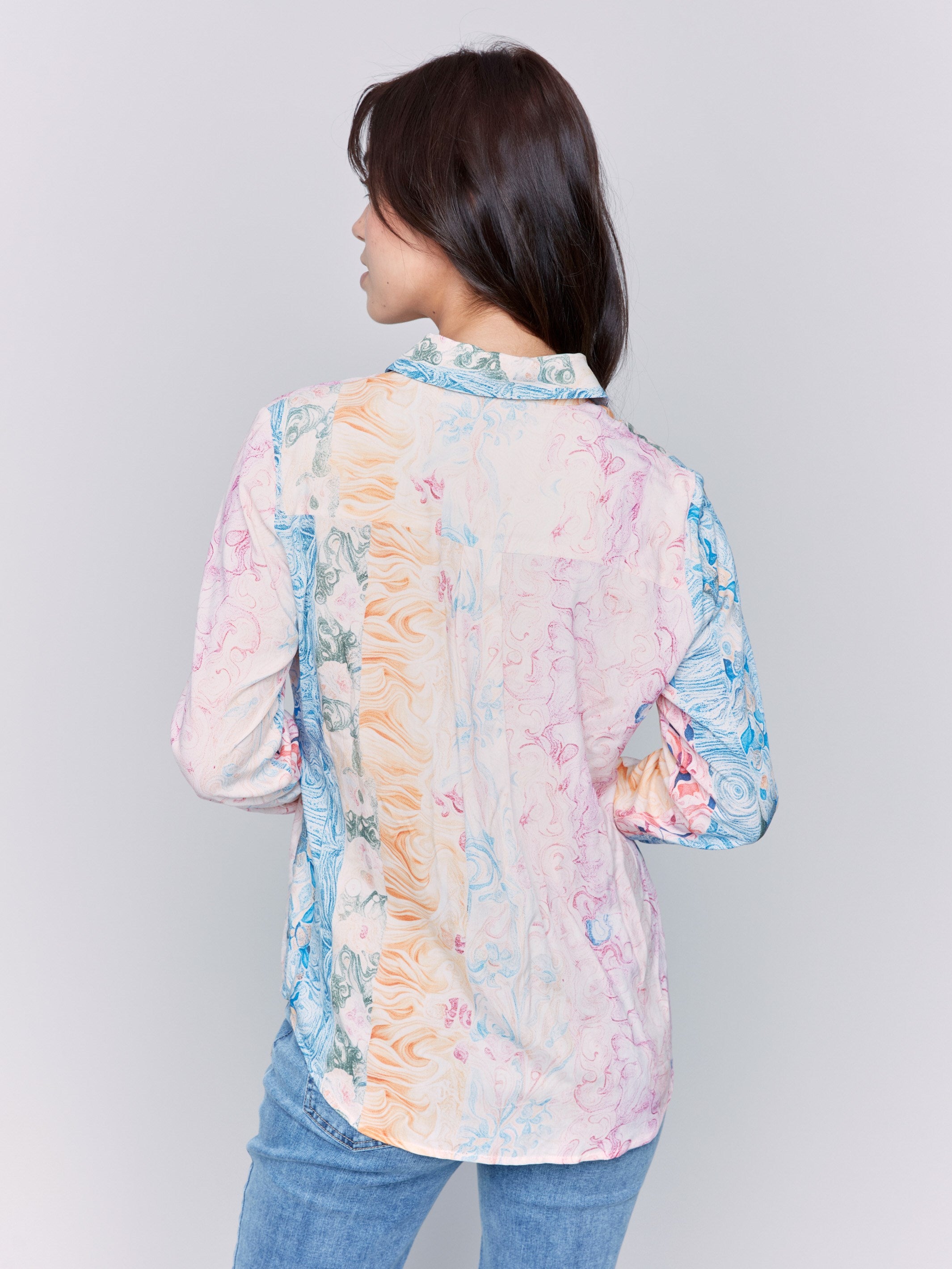 Floral Printed Long Sleeve Button Up Blouse for Women - Elegant Office Wear & Casual Outfit - Perfect for Work, Dates, and Special Occasions