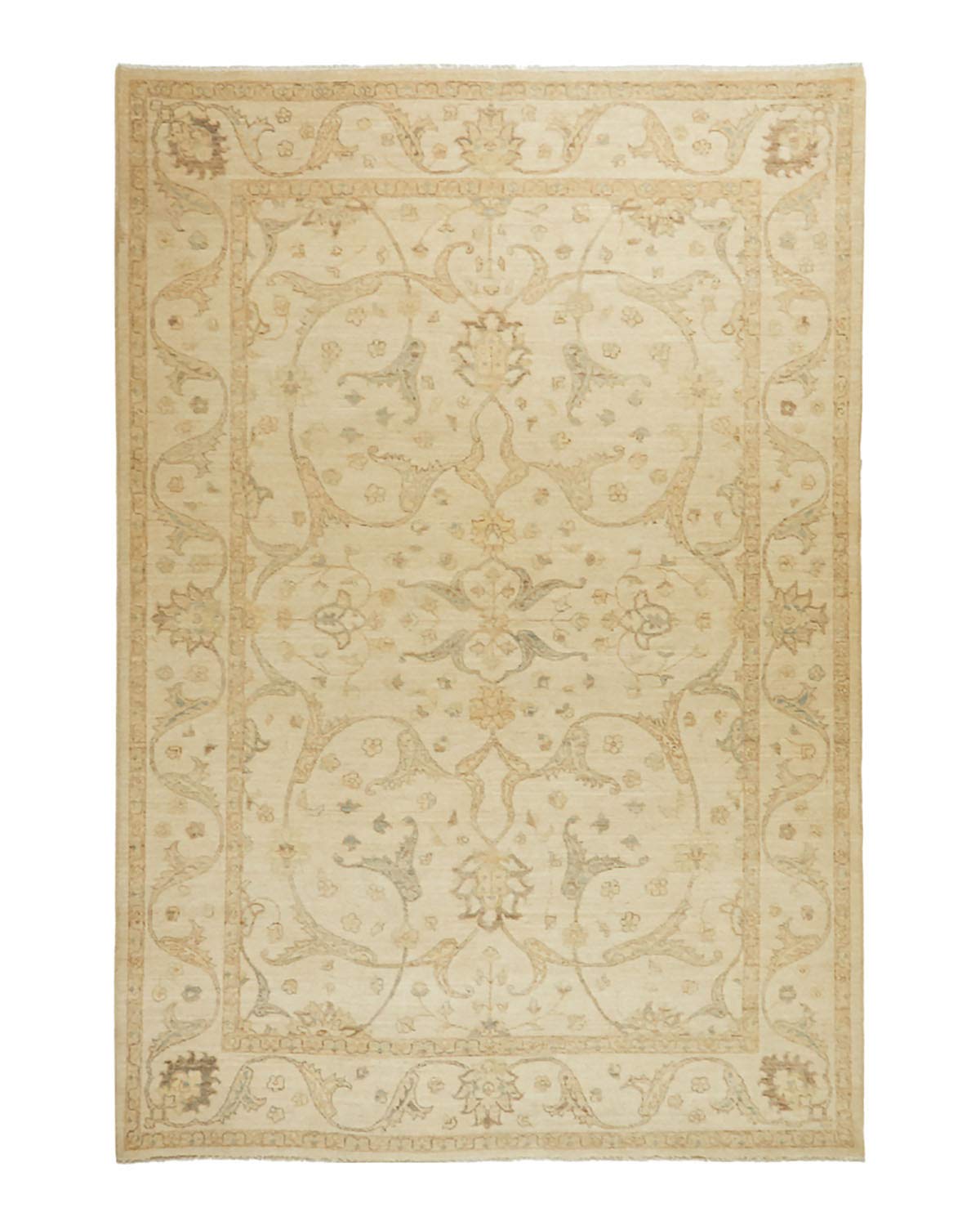 Hand-Knotted Traditional Champagne Area Rug 6x9 ft - Solo Rugs | Perfect for Living Room, Bedroom & Dining Room Decor