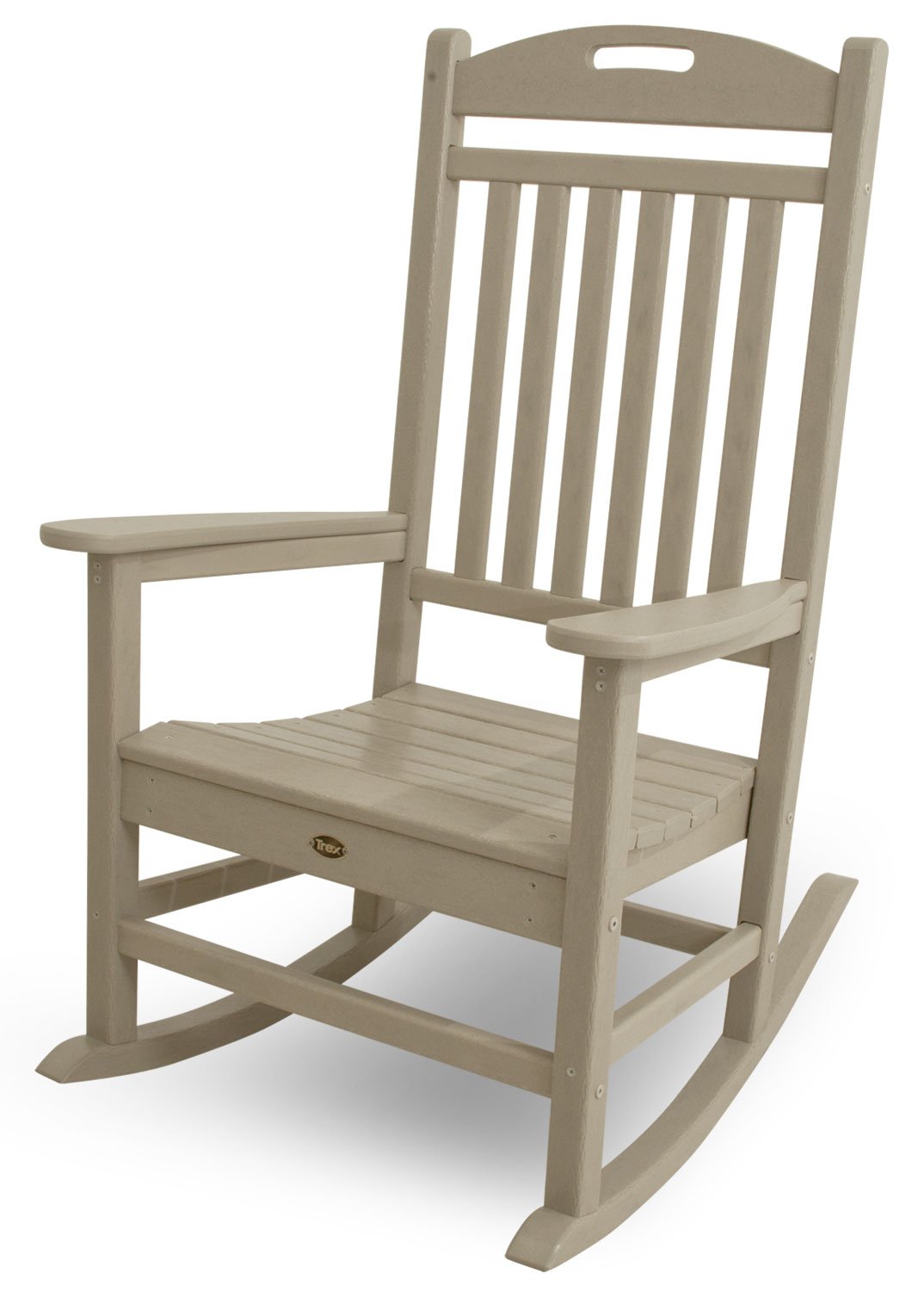 Trex Outdoor Furniture Yacht Club Rocker Chair - Comfortable Patio Rocking Chair with Weather-Resistant Design in Sand Castle Color - Perfect for Backyard, Deck, Poolside & Beach Relaxation