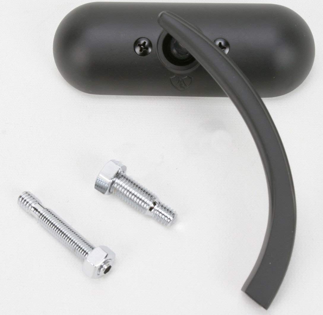 Arlen Ness Black Micro Mini Oval Mirrors for Harley-Davidson Motorcycles - Model 13-412 & 13-413 - Perfect for Custom Bike Builds and Road Safety