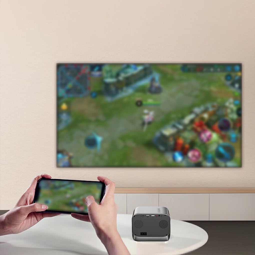 WUUISDNX 4K HD Smart Mini Projector - Android Home Theater Cinema Beam for Movies & Gaming | Portable for Indoor & Outdoor Use