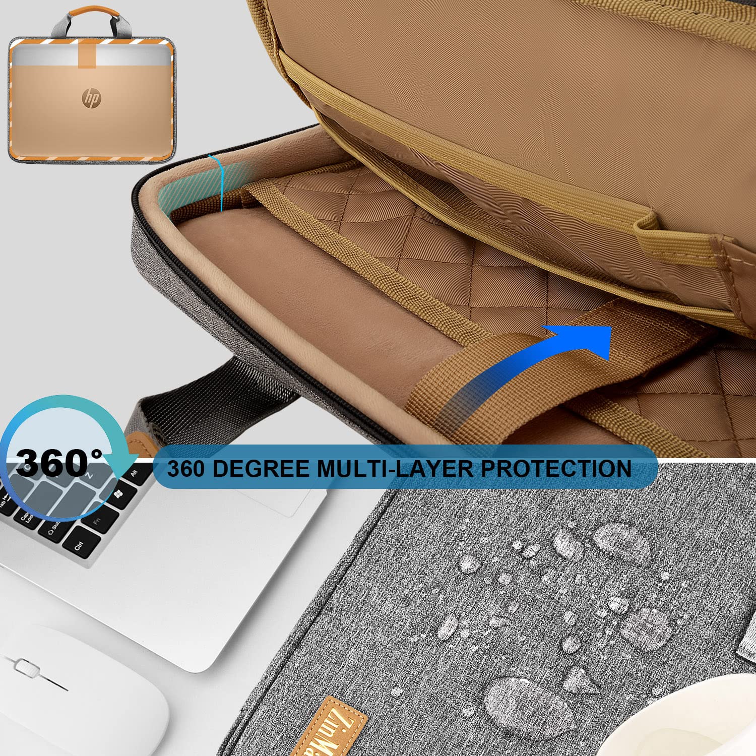 ZINZ Slim & Expandable Laptop Sleeve for 13 14 15 16 Inch MacBook Pro/Air, Dell, HP - Lightweight Protective Computer Case with Handle, Multipurpose Storage Bag for Work, School & Travel Accessories