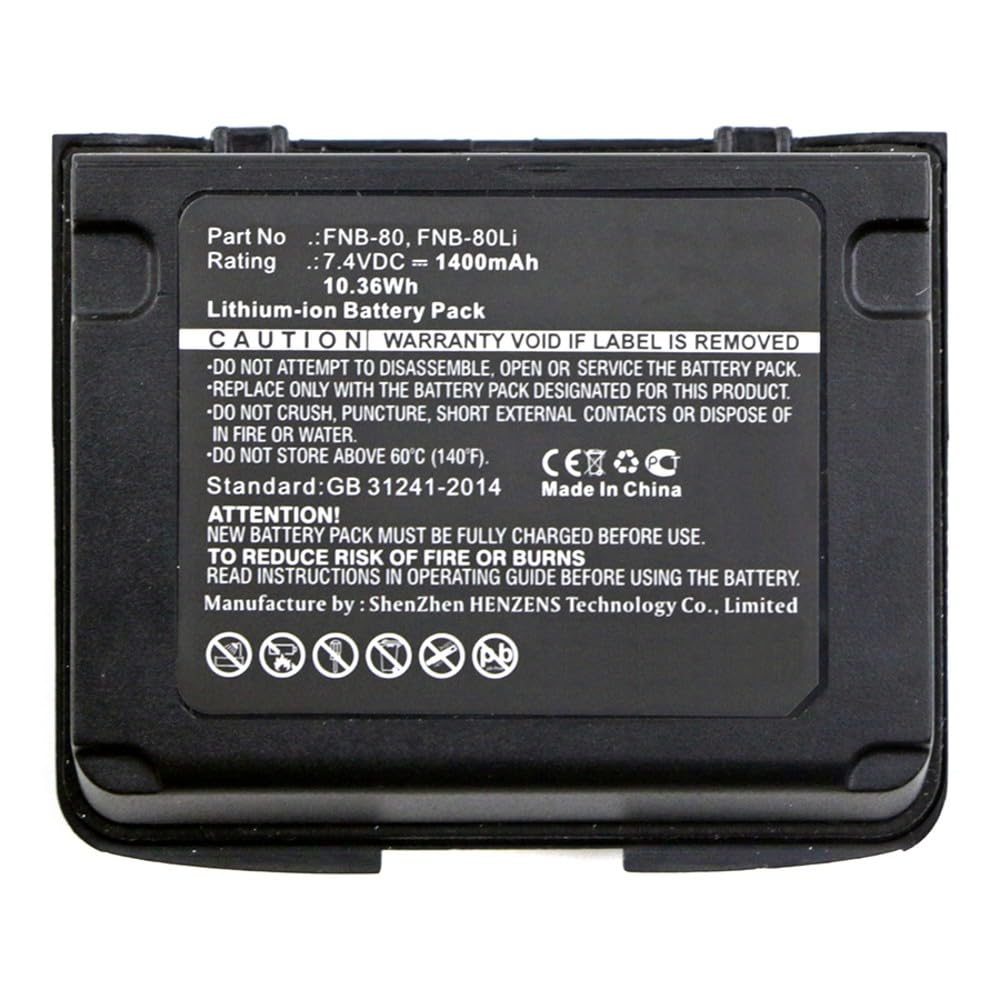 Synergy Digital 2-Way Radio Battery for YAESU VXA-710 - 7.4V 1400mAh Li-ion High Capacity Replacement Battery (Compatible with YAESU FNB-58) - Perfect for Outdoor Adventures, Emergency Communication & Ham Radio Operations