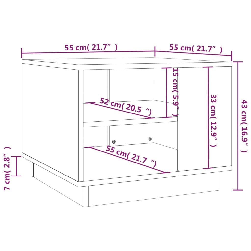 Modern Square Coffee Table 21.7