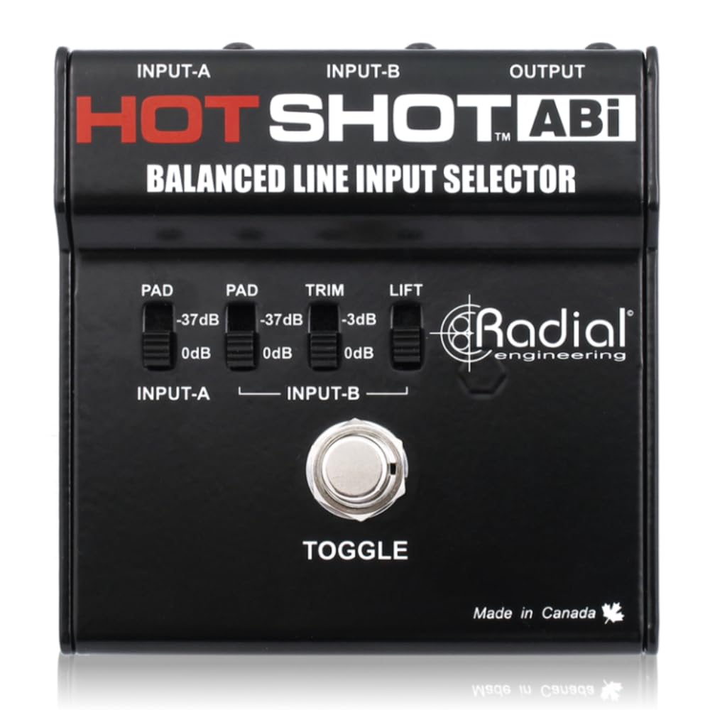 Radial Engineering HotShot ABi Balanced Input Footswitch Selector Bundle with Pig Hog PHM10 8mm XLR Mic Cable & Liquid Audio Polishing Cloth - Perfect for Studio Recording, Live Performances & Guitar Pedal Switching