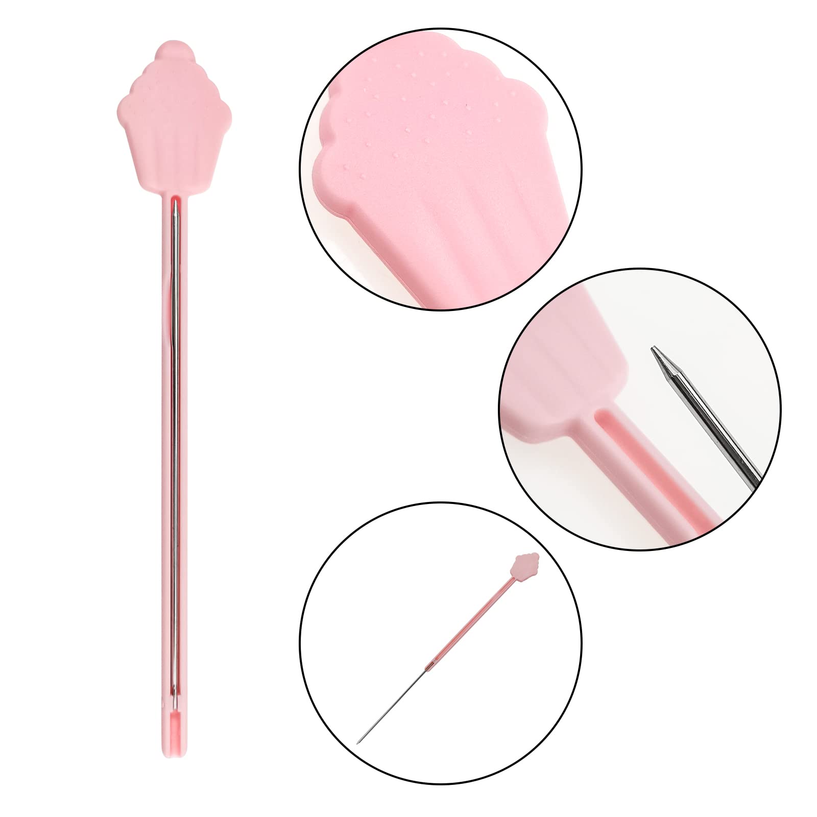 5-Pack Reusable Foldable Cake Testers - Stainless Steel Cake Probe Skewer Needles for Baking, Perfect for Home Kitchen & Professional Bakeries - Ideal for Testing Cake Doneness, Cupcakes, and Breads