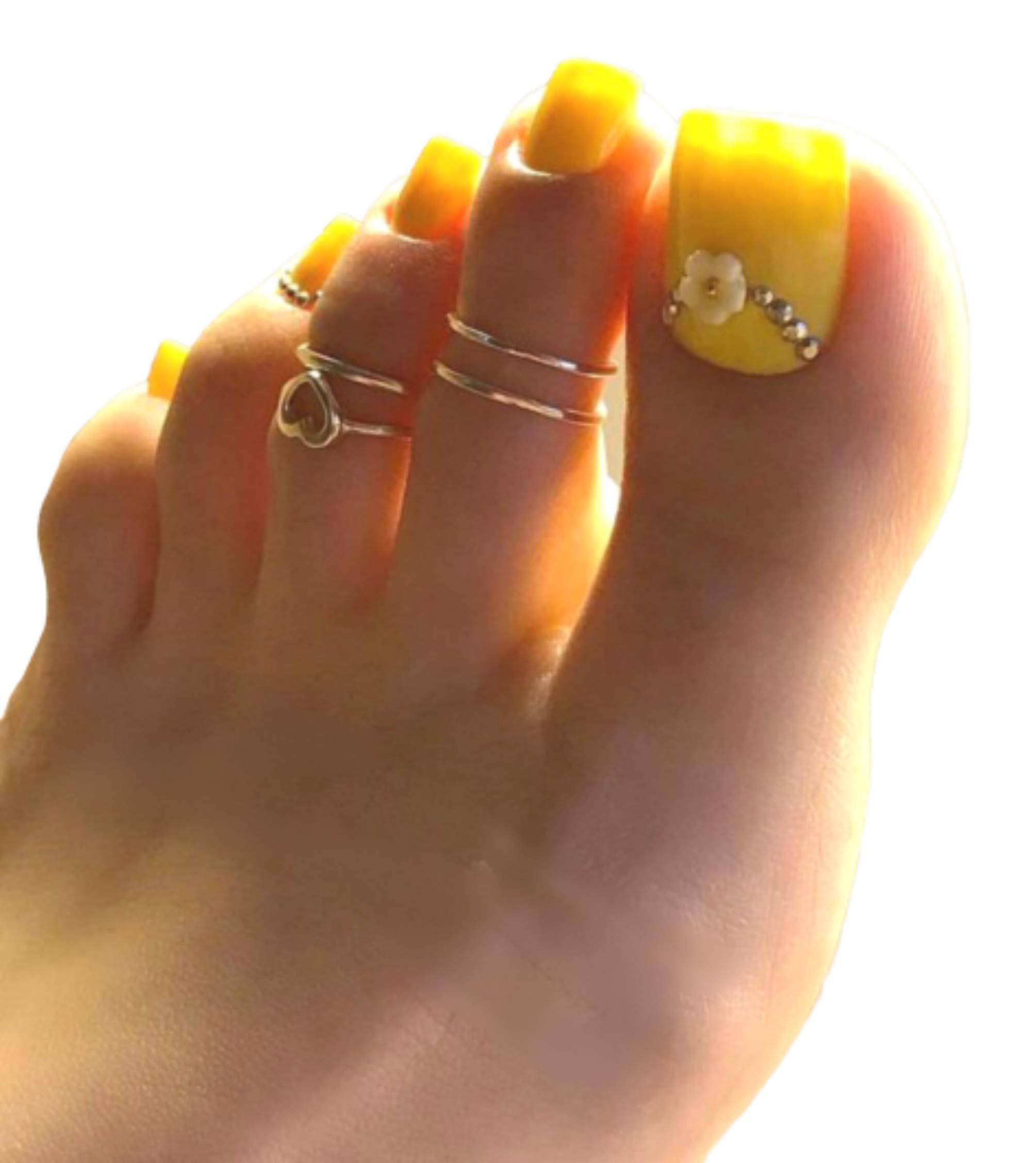 14K Gold Filled Adjustable Toe Rings for Women - Heart Design 3-Pack Set | Comfortable & Stylish Foot Jewelry for Beach, Summer, Wedding & Everyday Wear