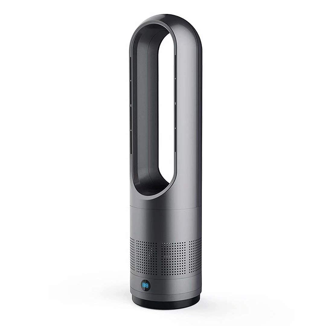 Ybzx Bladeless Heater Fan 1400W - 8 Speed Oscillating Tower Fan with Remote Control, 80° Wide Angle Air Circulator for Home & Office - Quiet Heating & Cooling Desk Fan with LED Display & 8-Hour Timer - Perfect for Bedroom, Living Room and Workspace