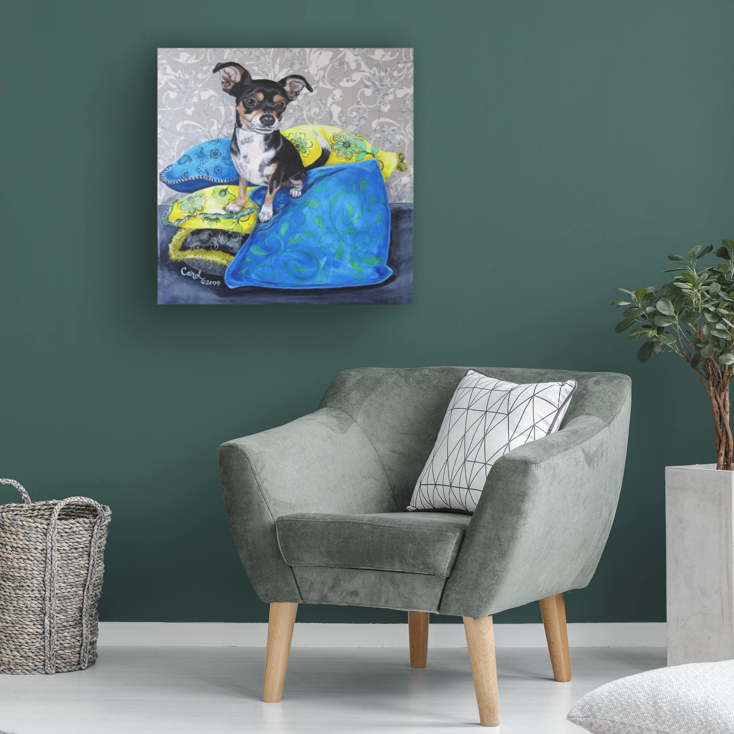 Trademark Fine Art 'Chihuahua Pillows II' Canvas Wall Art by Carol Dillon - Perfect for Living Room, Bedroom & Office Decor