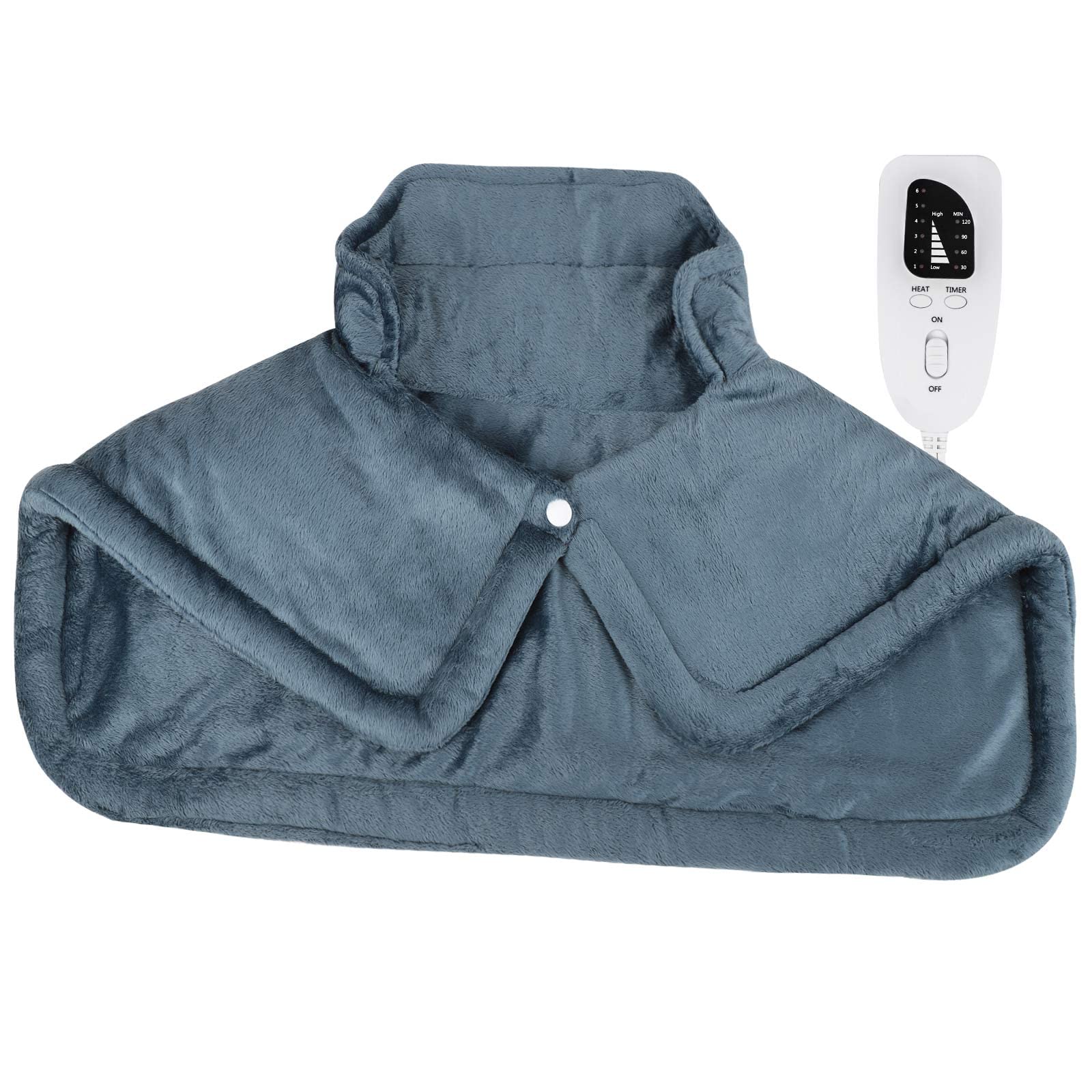 Electric Heating Pad for Neck, Shoulders & Back Pain Relief - Fast Heating Moist & Dry Therapy with 6 Adjustable Settings, Auto Shut Off (22.4