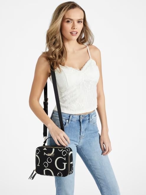 GUESS Factory Longmeadow Logo Crossbody Bag for Women - Stylish Leather Shoulder Purse with Adjustable Strap, Perfect for Daily Use, Travel & Shopping