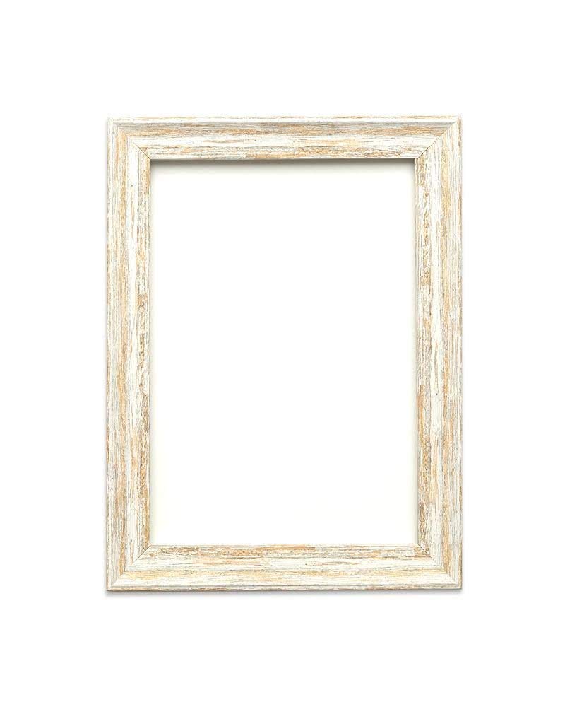 Vintage Industrial Shabby Chic Picture Frame - Distressed White A1 Size for Paintings, Photos & Posters | Perfect for Farmhouse, Rustic Decor & Camouflage Style Home Office Wall Art