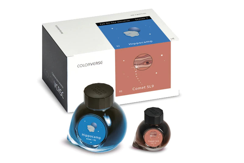 Colorverse Hippocamp & Comet SL9 Fountain Pen Ink Set - 65ml + 15ml Bottled Ink for Calligraphy, Journaling & Artistic Writing