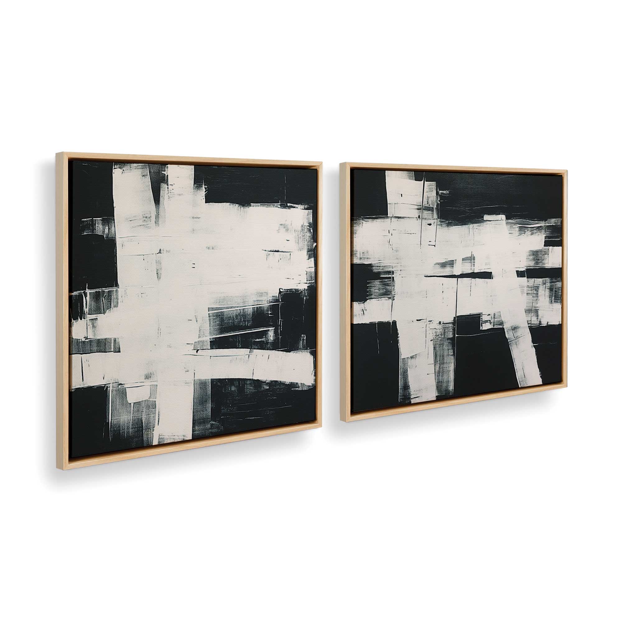Eclipsed Onyx Tangle Wall Art - Set of 2 Canvas Prints for Modern Home & Office Decor | Perfect for Living Room, Bedroom or Workspace