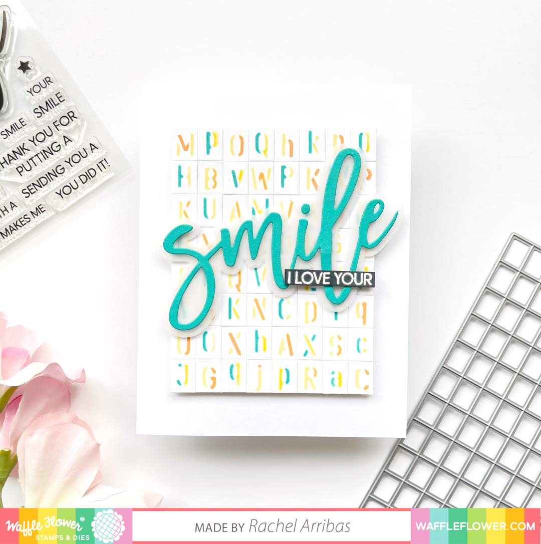 Waffle Flower Oversized Smile Stamp Set for Card Making & Scrapbooking - DIY Greeting Cards, Journaling, Planner Decorations