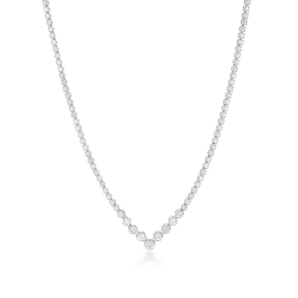 10ct White Gold 3 Carat Diamond Pendant Necklace 45cm Chain - Elegant Jewelry Gift for Women, Perfect for Weddings, Anniversaries & Special Occasions