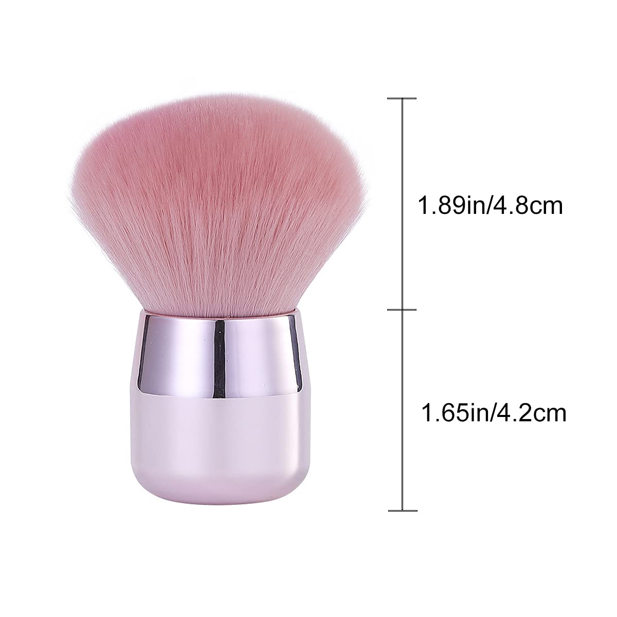 2 Pcs Pink Nail Dust Brush Set - Soft Kabuki Brush for Acrylic Nails, Gel & Dip Powder Removal | Professional Nail Art Cleaner & Makeup Blush Brush | Perfect for Salon, Home Manicure & Cosmetic Application