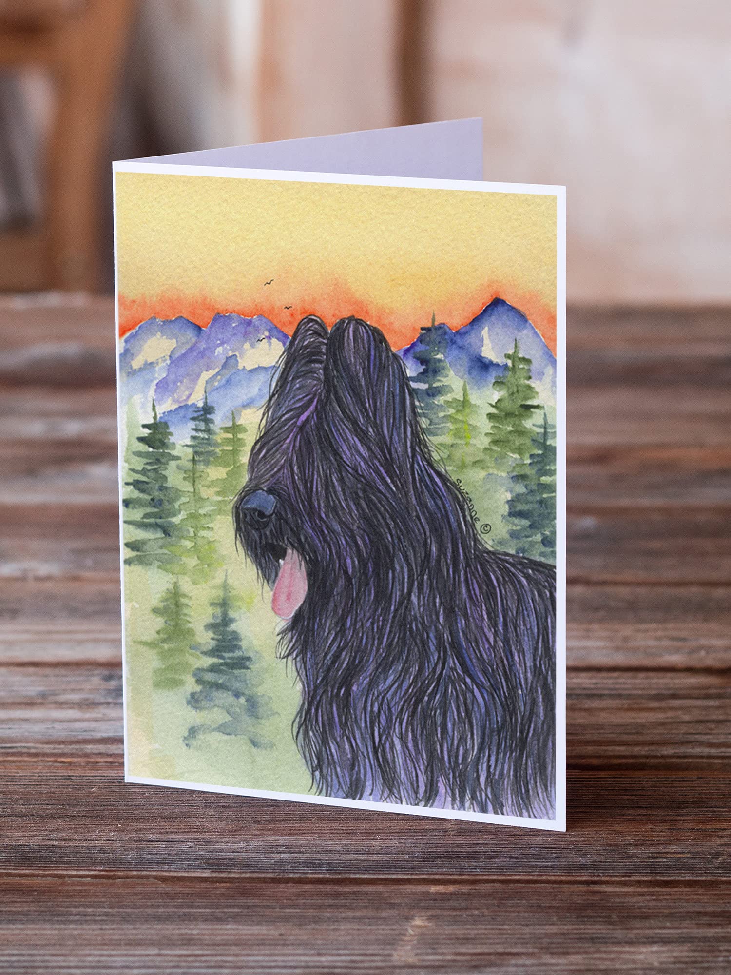Briard Greeting Cards Set of 8 with Envelopes | 5x7 A7 Blank Note Cards for All Occasions | Whimsical Dog Lover Stationery for Birthdays, Thank You Notes & Special Events