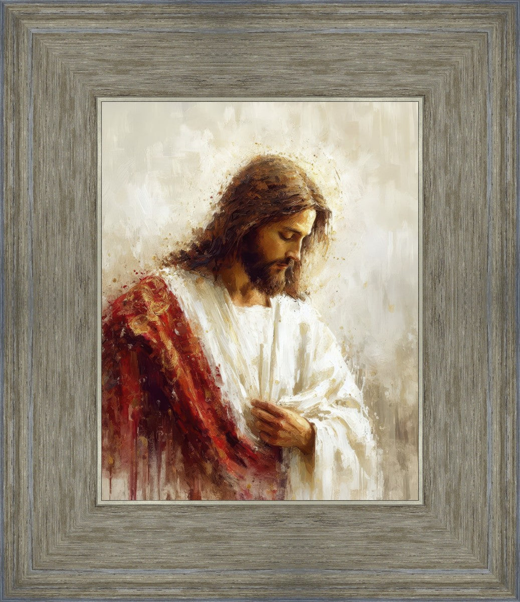 Jesus Christ in Red Robes - Religious Wall Art for Home & Church Decor - Perfect for Prayer Rooms, Sunday Schools & Christian Gifts