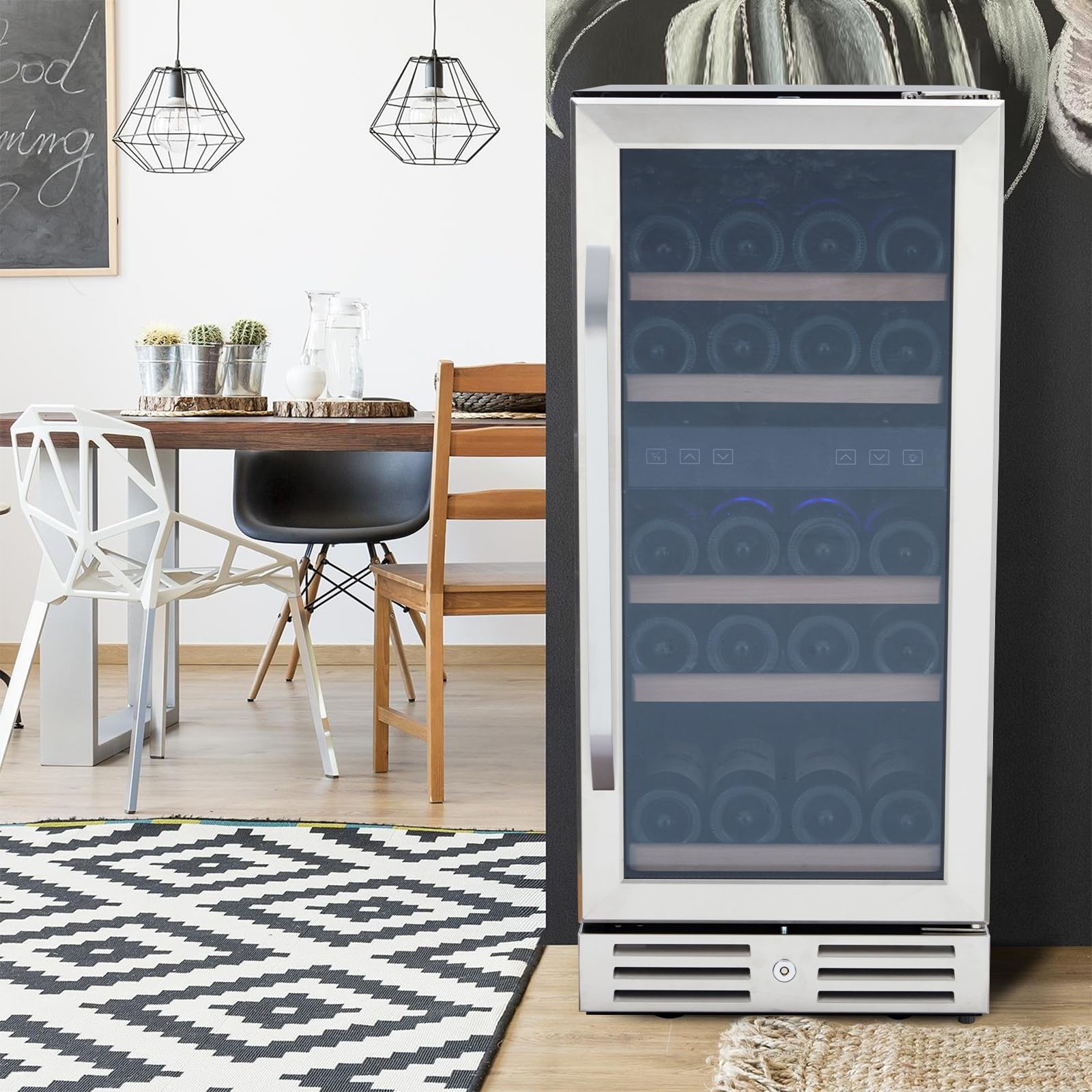GARVEE 15 Inch Under Counter Dual Zone Wine Cooler Refrigerator - 29 Bottle Capacity with Digital Temperature Control for Kitchen, Bar & Home Use | Perfect for Wine Storage & Entertaining