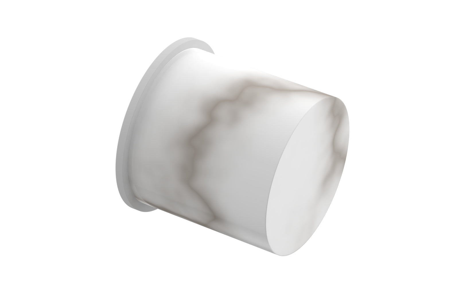 Premium White Marble Cabinet Knob - Classic BASIC II Design (1-1/4