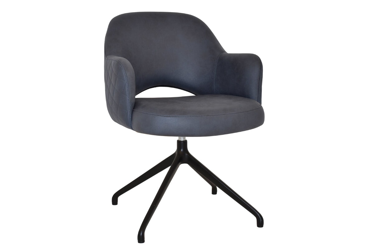 EZ Hospitality Cairo Indoor Armchair with Metal Base - Black Trestle Style for Living Room, Office, or Waiting Area