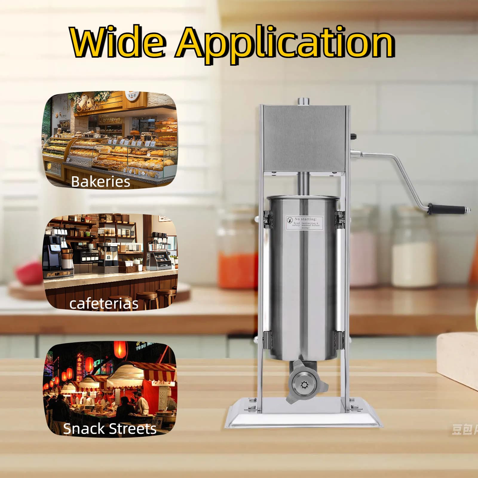 Commercial Churros Maker Machine - 5L Stainless Steel Manual Spanish Churros Donut Maker with 6 Nozzles - Perfect for Home, Restaurants & Bakeries - Make Authentic Churros for Parties, Cafes & Street Food Businesses