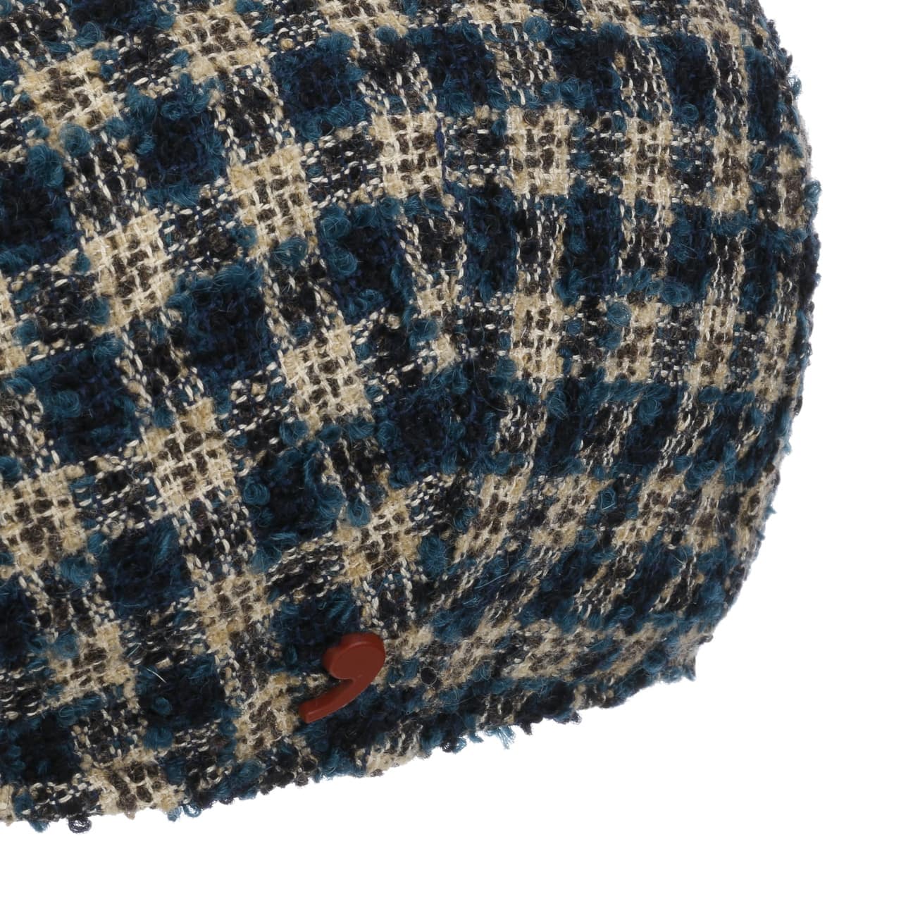 Alfonso D'Este Landio Boucle Check Flat Cap - Stylish Wool Blend Newsboy Hat for Men & Women | Perfect for Casual Outfits, Fall Fashion & Outdoor Activities