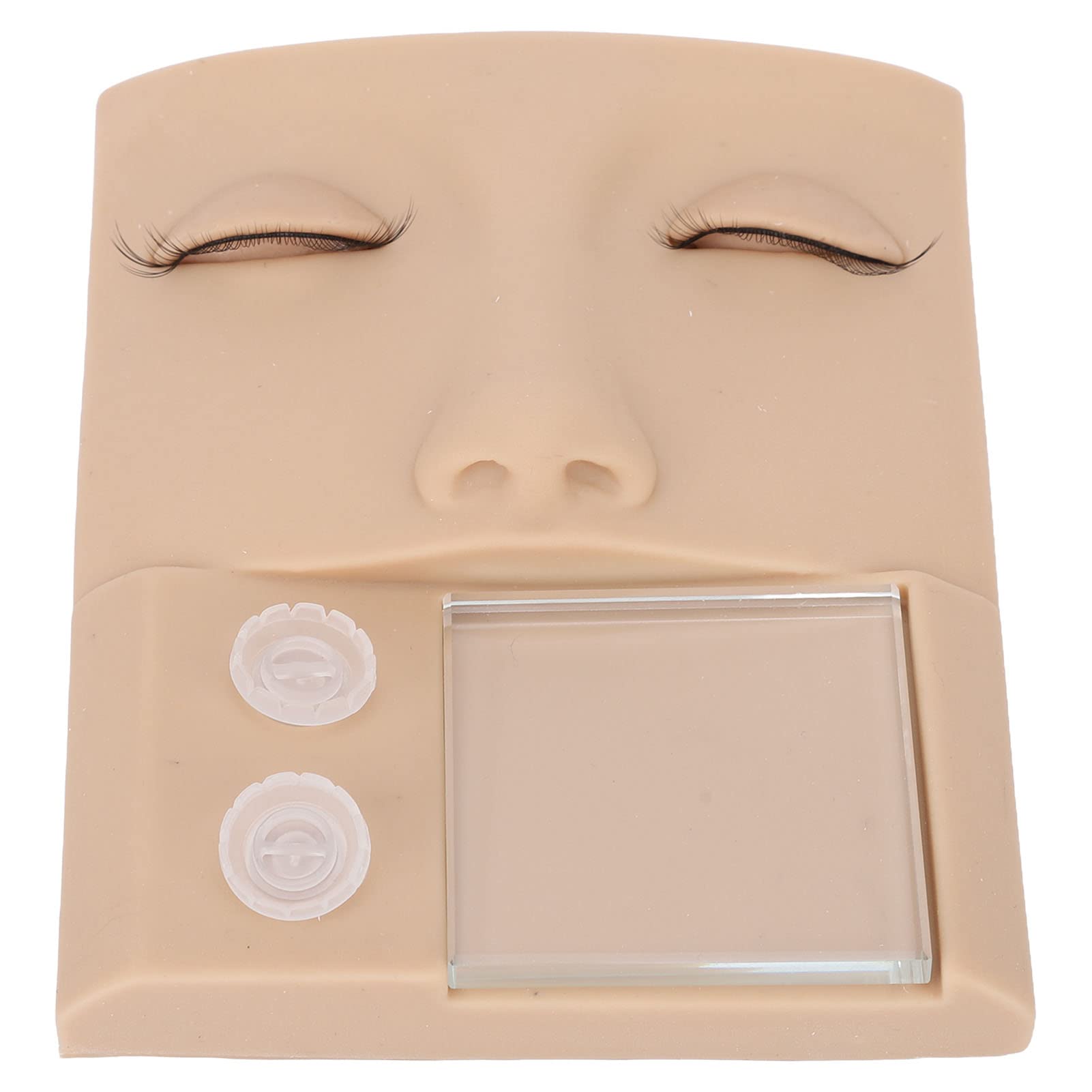 3-in-1 Washable Reusable Silicone Eyelash Practice Mannequin Head - Lightweight, Small Size with Replaceable Eyes - Perfect for Lash Extension Training & Makeup Practice at Home or Salon