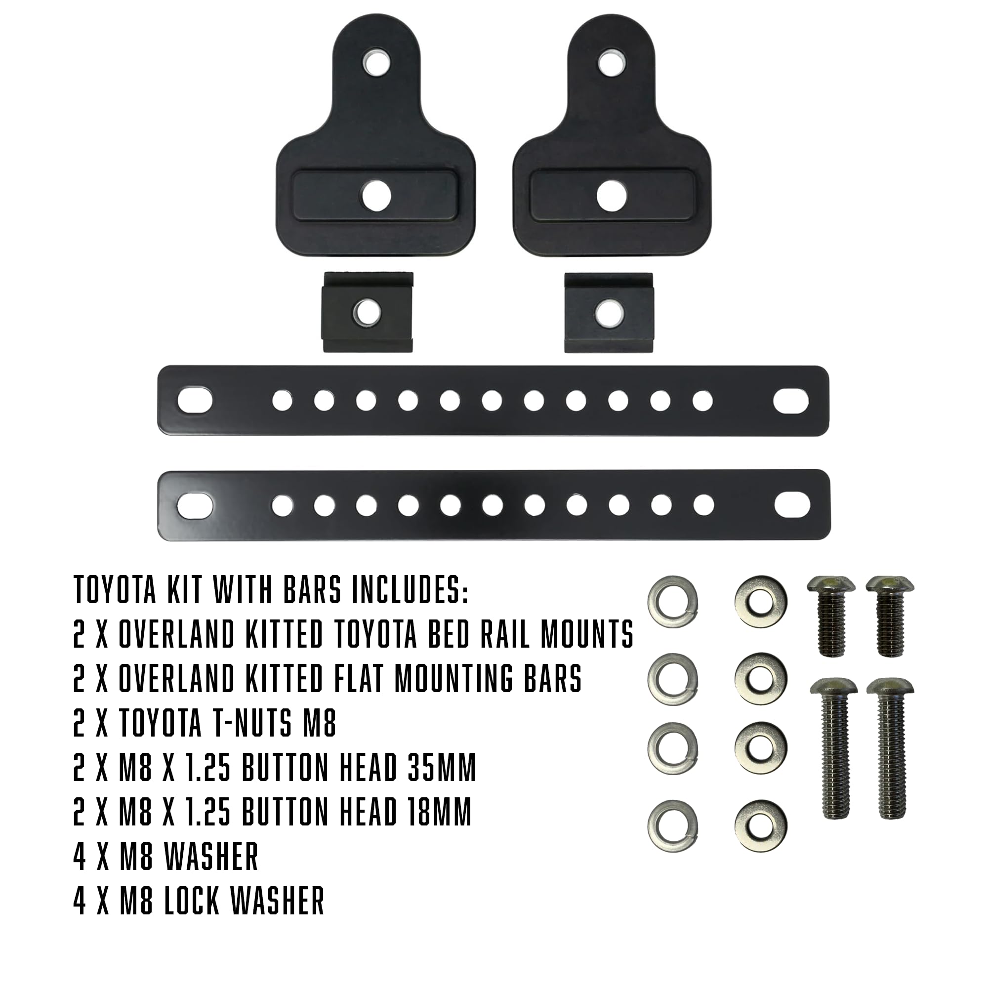Toyota Bed Rail MaxTrax Mount with Flat Mounting Bars - Secure Off-Road Recovery Gear Storage for Tacoma, Tundra & 4Runner Trucks - Perfect for Camping, Overlanding & Outdoor Adventures