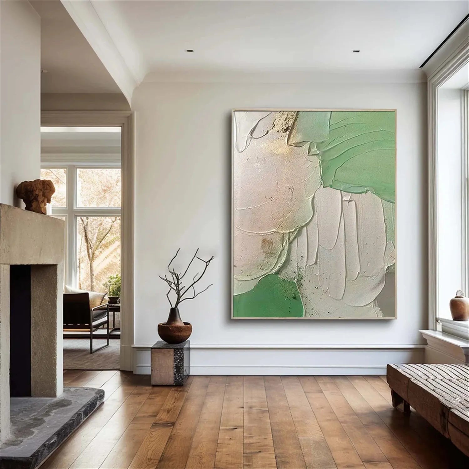 Blue & Green Abstract Wall Art Canvas Print #BG082 - Modern Home Decor for Living Room, Bedroom & Office