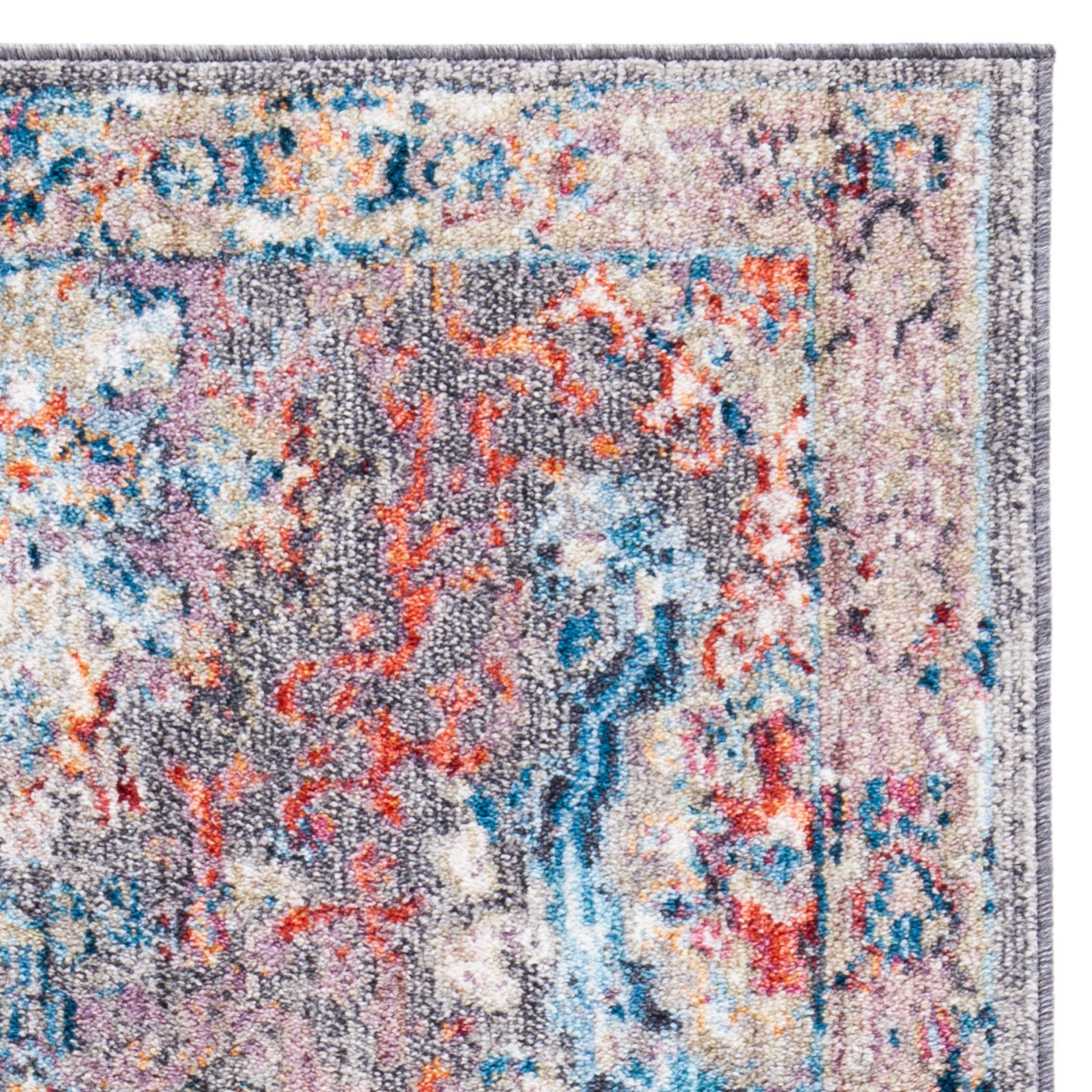 SAFAVIEH Bristol Collection 9' x 12' Area Rug - Dark Grey & Blue Bohemian Chic Distressed Design, Non-Shedding & Easy to Clean, Perfect for High Traffic Living Room, Bedroom, Dining Room & Office Spaces (BTL340A)