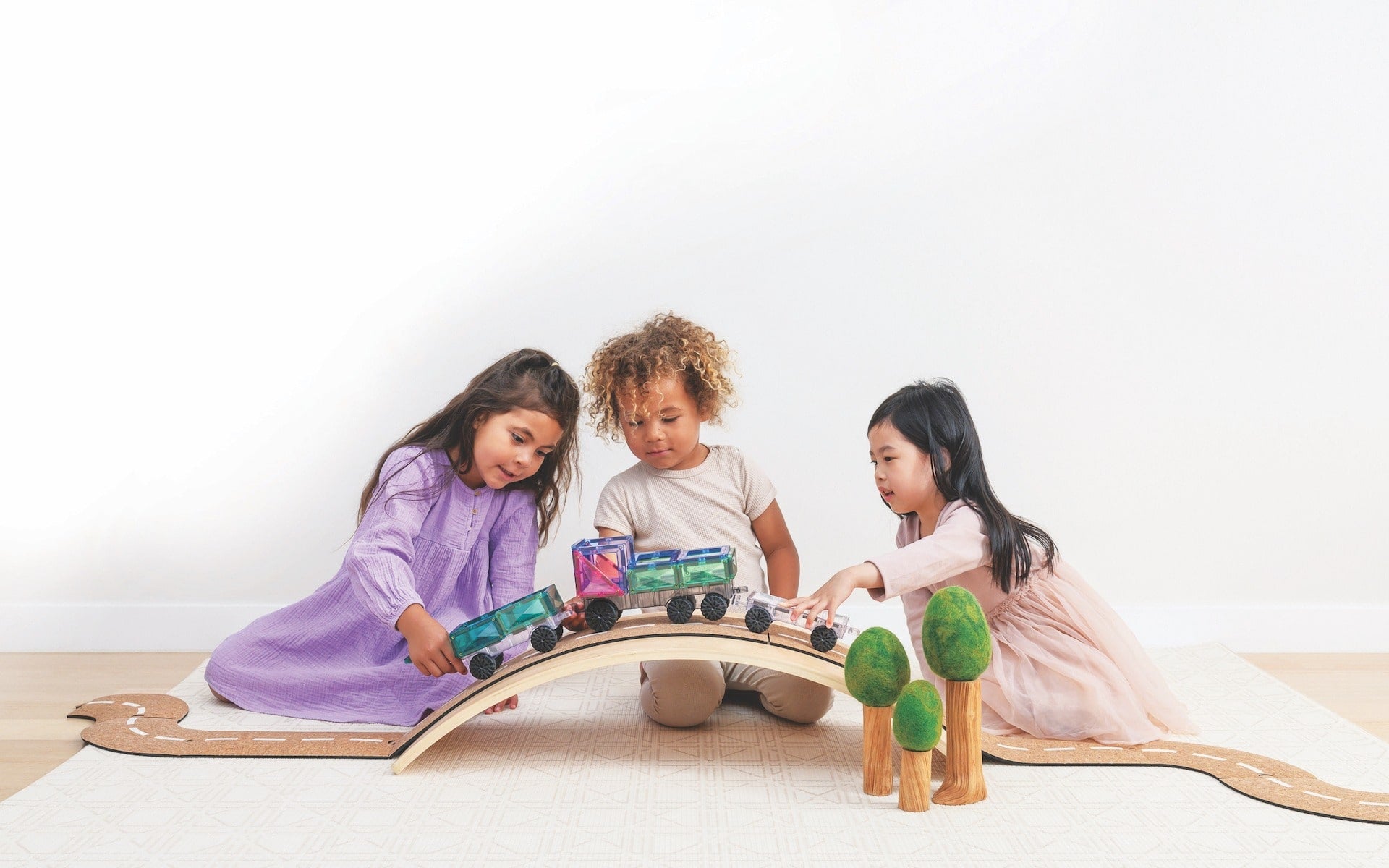 Connetix Magnetic Tiles Pastel Transport Set - 50 Piece STEM Educational Building Toys for Kids | Perfect for Preschool Learning, Creative Play & Sensory Development Activities