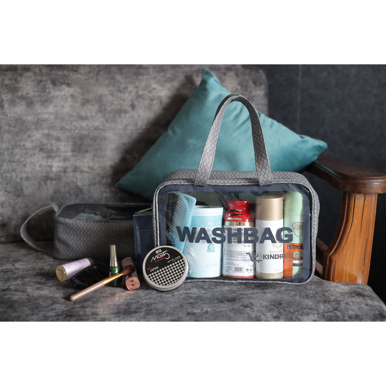 Waterproof Travel Cosmetic Bag Set of 3 - Transparent Toiletry Organizer with Handle for Women & Men | Perfect for Airplane, Gym, Camping & Daily Use