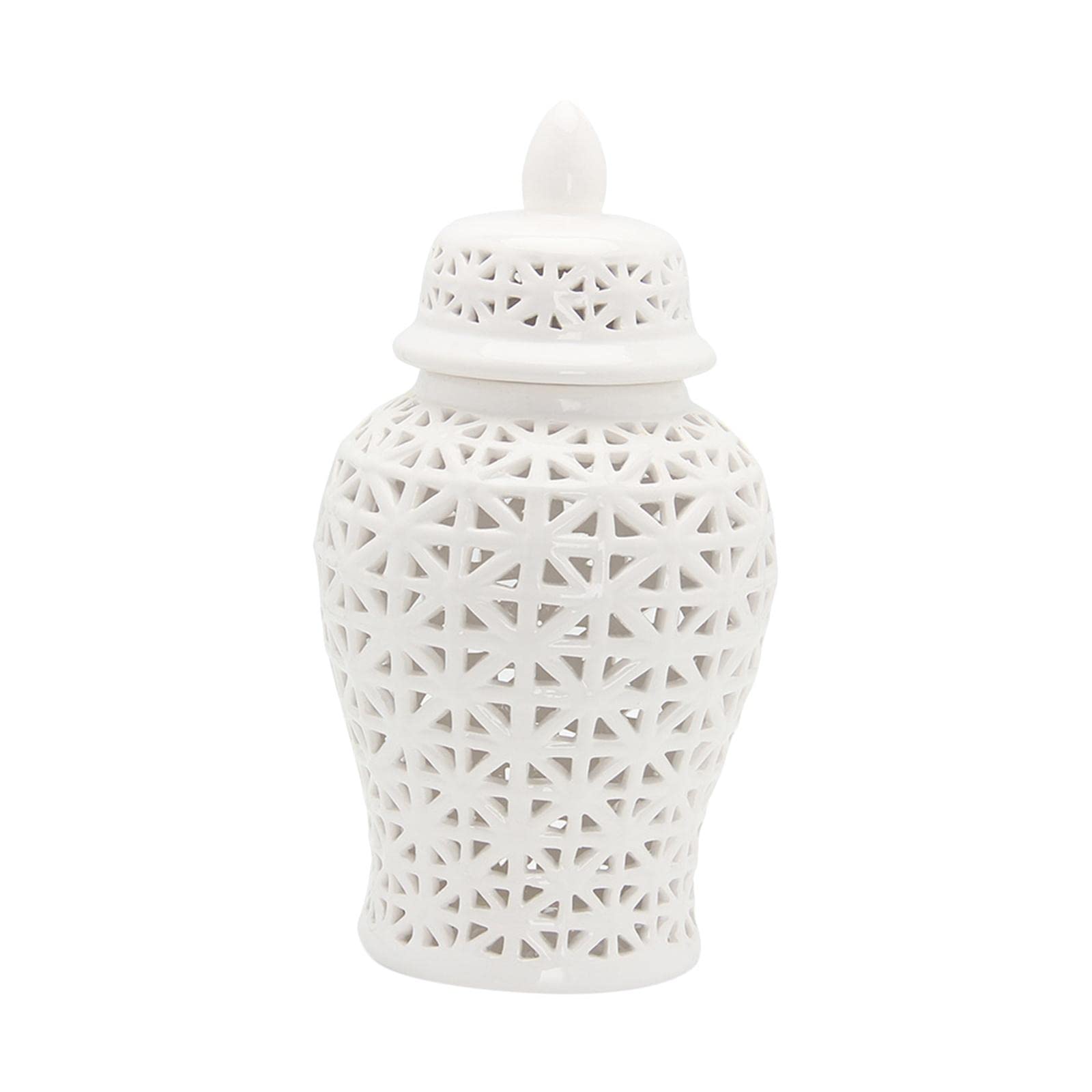 Milageto Ceramic Ginger Jar - Elegant Floral Vase for Wedding Centerpieces, Home Decor & Office Desk Arrangements | Handcrafted Flower Holder for Bouquets, Dried Flowers & Tabletop Displays