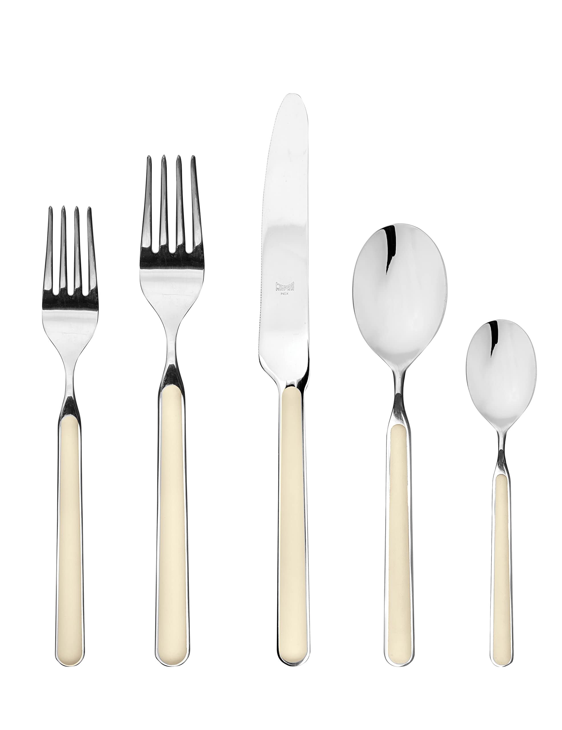 Premium MEPRA 18/10 Stainless Steel Flatware Set - 45-Piece Turtle Dove Silverware for Fine Dining, Wedding Gifts & Elegant Table Settings