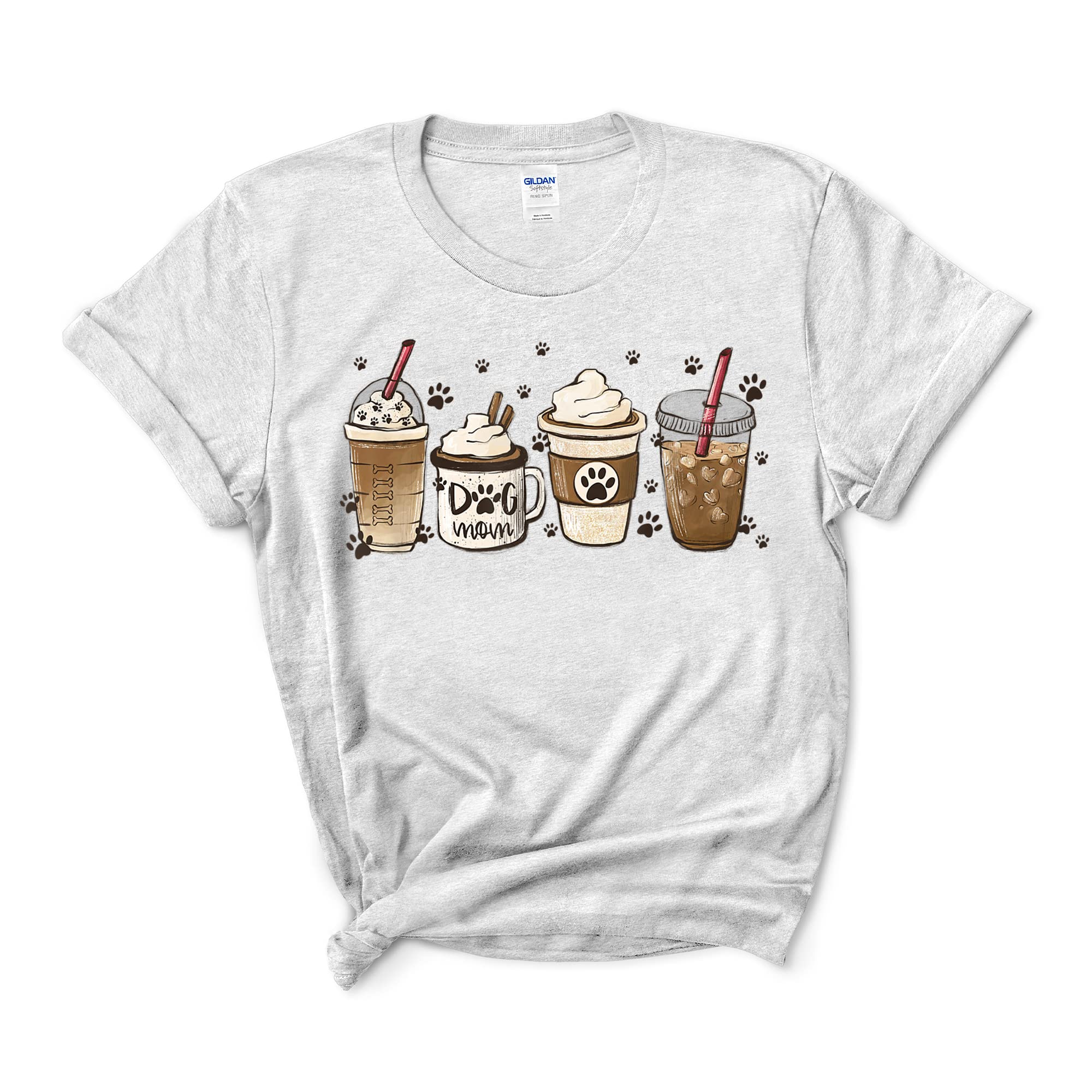 PRPINKRAIN Dog Mom Coffee T-Shirt - Cute Dog Lover & Coffee Enthusiast Graphic Tee for Women | Perfect Gift for Pet Owners & Coffee Addicts | Great for Casual Wear, Dog Parks & Coffee Dates
