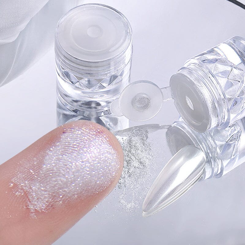Pearly Mirror Effect Nail Powder #04 - High Shine Chrome Nail Art Pigment for Gel & Acrylic Nails - Perfect for Salon, Home Manicure & Special Occasions