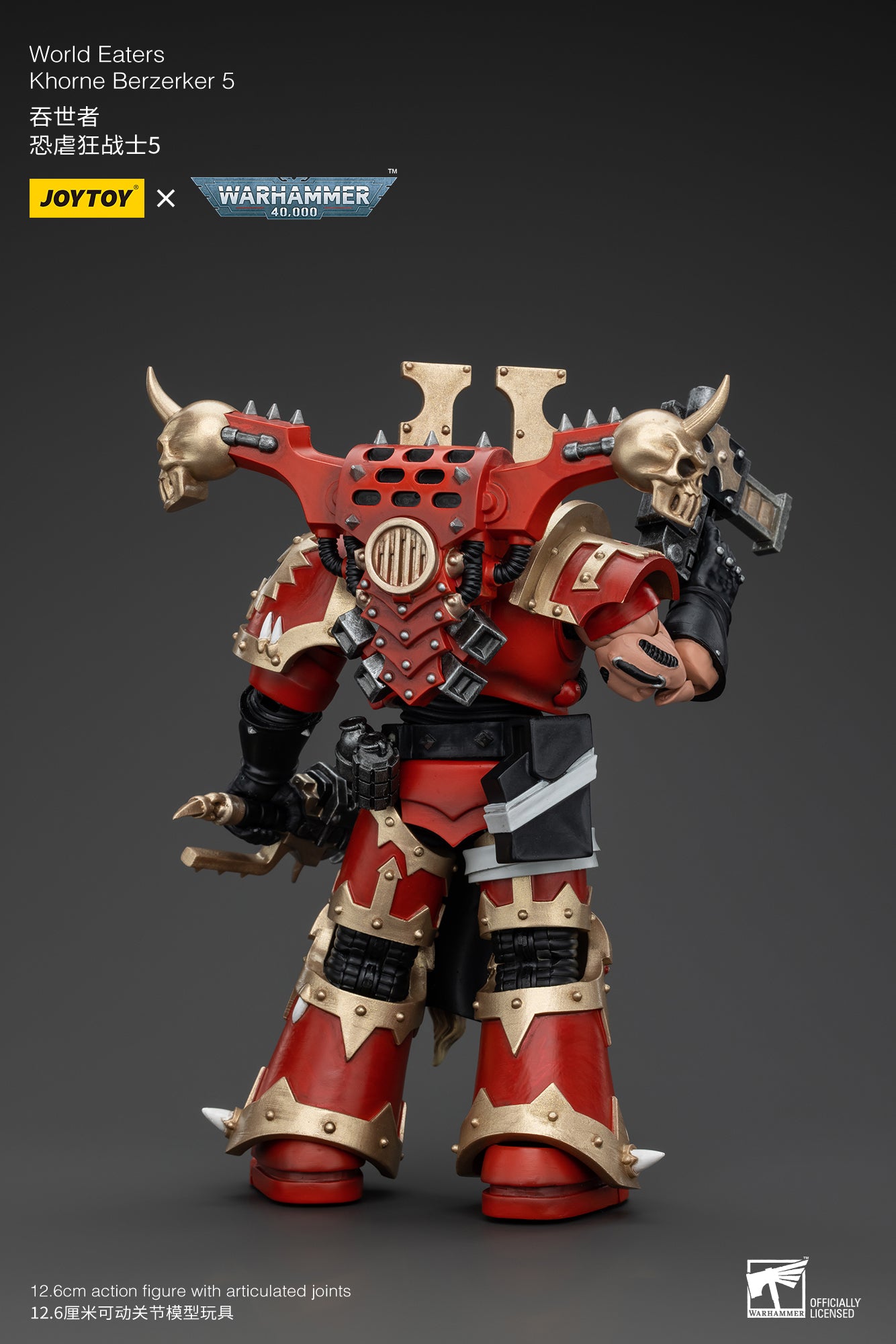 JOYTOY 1/18 Scale Warhammer 40K World Eaters Khorne Berzerker Action Figure - Collectible Miniature for Tabletop Gaming & Display